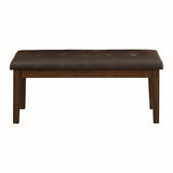 Transitional Dining 1pc Wooden Bench Button-Tufted Seat Light Rustic Brown Finish B01176990