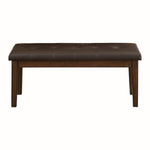 ZUN Transitional Dining 1pc Wooden Bench Button-Tufted Seat Light Rustic Brown Finish B01176990