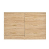 Modern Natural 6-Drawer Dresser for Bedroom - Ample Storage Wide Chest of Drawers, Sturdy & Safe W1785P178138