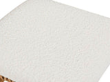 Lucia 25.5" Backless Upholstered Counter Stool with Resin Rattan Frame, Ivory White Boucle B2719P238395