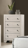 1pc Rustic Four Drawers Storage Tall Chest White Wash Finish Wooden Bedroom Furniture B011P332215