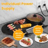 Dual-Electric 2 in 1 Hot Pot & Grill Combo, 2200W Rapid-Heat Indoor , 3.7 QT Non-Stick Hotpot 40130356