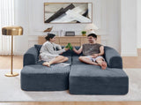 114" Cloud Sectional Couch with L-Shape Chaise, Modular Sofa with Movable Ottoman, Upholstered W1117P371652
