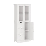 ZUN 3-Door 3-Drawer 4-Layer Bathroom Cabinet, White 79610035