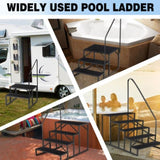 ZUN 5 Step Ladder with Handrail, Swimming Pool Ladder Above Ground, 660 lb Load Capacity RV Steps with 01422425