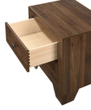 1pc Transitional 2-Drawer Nightstand with Metal Hardware Brown Cherry Finish Bedroom Furniture B011P144384