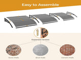 Awning for Door Entrance with Drainage Sink, 40x120 Inch Window Canopy Exterior, UV Rain Snow 30798226