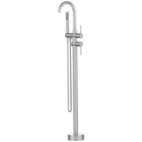 Floor Mount Bathtub Faucet Freestanding Tub Filler Brushed Nickel Standing High Flow Shower Faucets T3177P277533