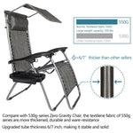 ZUN Infinity Zero Gravity Chair with Awning Outdoor Lounge Patio Chairs with Pillow and Utility Tray 10697980