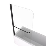 ZUN Bath tub Pivot shower screen, with 1/4" tempered glass and towel bar 3458 W2122131073