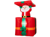 Rising Santa with Gift Box Inflatable 3.6ft, 190D Polyester Christmas Yard Decor with 2 LED Lights, 31245621