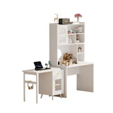 Computer Desk with 90 Degree Rotating Desktop, 43x70 Inch Office Desk with Storage Drawer and N733P279101K