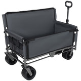3-in-1 Convertible Folding Wagon Cart with Bench Seat & Storage - 500lbs Heavy-Duty Utility Wagon, W2932P312717