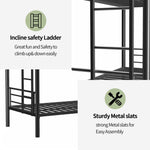 ZUN Bunk Bed Twin Over Twin Size with Ladder and high Guardrail, Able to Split, Metal Bunk Bed, Storage W1935P167850