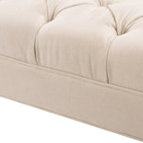 Lewis Bolster Arm Entryway Bench, Sky Neutral Beige Polyester B2719P238173