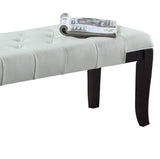 Linon Tufted Bench, Faux Leather, White T2574P164591