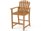 31" Seat Height Outdoor Bar Stool, Slatted Design Ergonomic Tall Chair for 40"-43" Bar Table 72391840