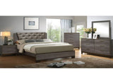 Wooden Nightstand with 2 Drawers in Two-Tone Antique Gray Finish B016P251591