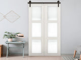 40" Bi-Folding Sliding Barn Door Hardware Kit for 2 Doors,Smoothly&Quietly,Black Track J Shape 89494323