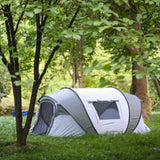 ZUN 4-6 Persons White + Gray Pop-Up Boat Tent T2602P172610