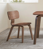 Walnut Finish Side Chairs Set of 2, Curved Ergonomic Design Solid Wood Dining Furniture Kitchen B2741P331882