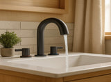 8-Inch Widespread Lavatory Faucet, 2-Handle 3-Hole with 360&deg Spout Vanity and Pop-Up Drain, Matte 72748594