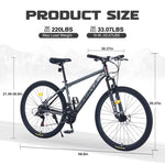 ZUN 27.5 Inch Wheels 21 Speed Mountain Bike, for Men Women Boys and Girls, Front Suspension,Aluminum W1019P232789