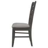 Grey and Dark Grey Padded Seat Side Chairs B062P145630