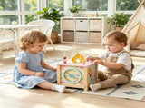 Wooden Activity Cube for Toddlers, Multi-Side Play Center with Pretend Kitchen & Storage 58446682