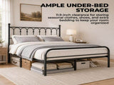 Metal Platform Bed Frame, Classic Iron Art Headboard & Footboard, Stable & Noiseless, 11.9 Inch 08234839