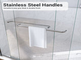 (NEW) 56"-60"W*72" H Semi-Frameless Double Sliding Shower Door, Bypass Shower Door, 1/4" (6mm) Thick W2813P388006