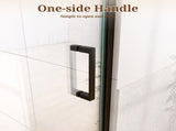 32" W x 72" H Semi-Frameless Circular Pivot Shower Door in Matte Black With 1/4" Thick SGCC W2813P388076