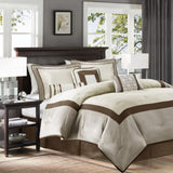 7 Piece Comforter Set Taupe/Brown King B03597133