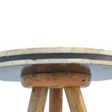 Artisan Furniture Solid Wood Bone Inlay Tripod Stool B182P234165