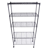 ZUN 5-Layer Plastic Coated Iron Shelf with 1.5" Nylon Wheels 165*90*35 Black 76488295