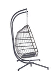 ZUN 2 Person Outdoor Rattan Hanging Chair Patio Wicker Egg Chair W87472176