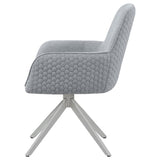 Light Grey and Chrome Flare Arm Side Chair B062P153684
