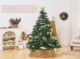 Handcrafted Openwork Woven Hyacinth Wicker Christmas Tree Collar - Rattan Xmas Tree Skirt & Stand 96970668
