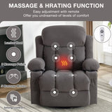 Swinging recliner massage heated sofa, with USB and 2 cup holders in side pockets W1807P298206