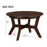 ZUN 32inch Wood Round Coffee Table for Living Room,Mid Century Farmhouse Circle Wooden Coffee Tables for 64270908