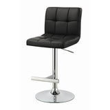 ZUN Black and Chrome Adjustable Bar Stool B062P153490