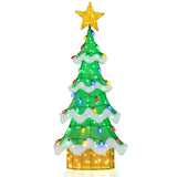 5.2ft Lighted Christmas Tree - 34 Strawberry Bulbs Star Topper, IP44 Waterproof, GreenYellow 20931116