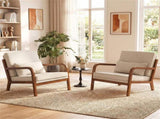 Comfy Armchair with Removable Cushions & Lumbar Pillow, Ergonomic Accent Chair Support 400 lbs-White 10140023