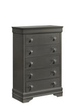 Blaze Modern Style 5-Drawer Chest Made with Wood in Metallic Gray B009P286645