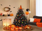 4.5Ft Pre Lit Fir Christmas Tree with Incandescent Warm Lights, Black 33670238