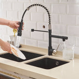 ZUN Commercial Kitchen Faucet with Pull Down Sprayer, Single Handle Single Lever Kitchen Sink Faucet W1932P172330