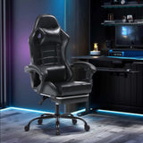 ZUN Gaming Computer Chair with Wheels, Adjustable Height Pu Leather Gamer Chair Office Desk 75178861