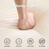 Loveseat Sofa, Comfortable Deep Seat Sofa Bed, Modern Small Corduroy Couch for Living Room 53495549