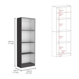 Home Bookcase with 4-Shelf Modern Display Unit for Books and Decor -Matt Gray / White -Office B070137834