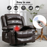 ZUN Massage Swivel Rocker Recliner Chair with Vibration Massage and Heat Ergonomic Lounge Chair for W1807P172340